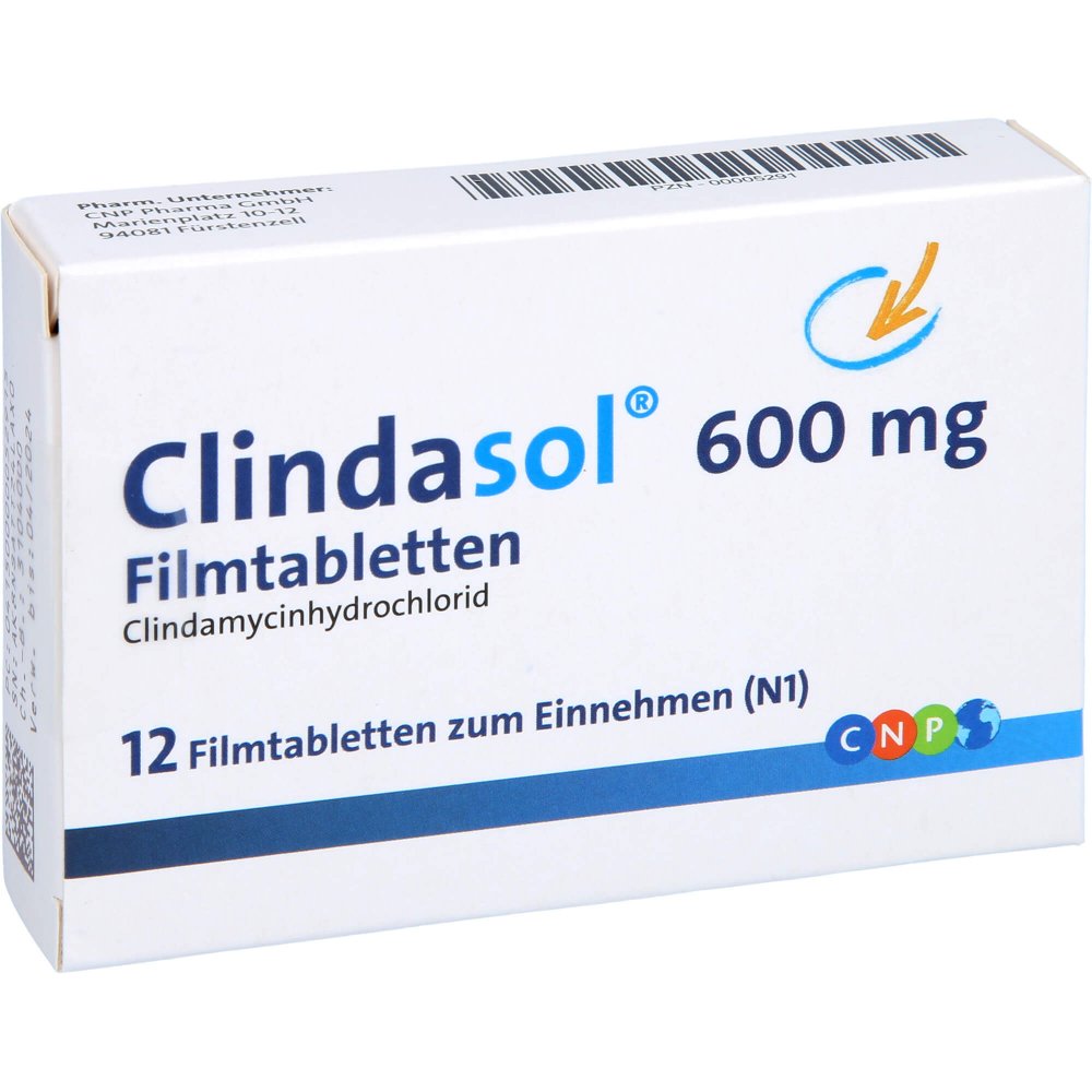 Das Produktfoto zeigt Clindasol 600 Mg Filmtabletten (12 stk) PZN 00005291