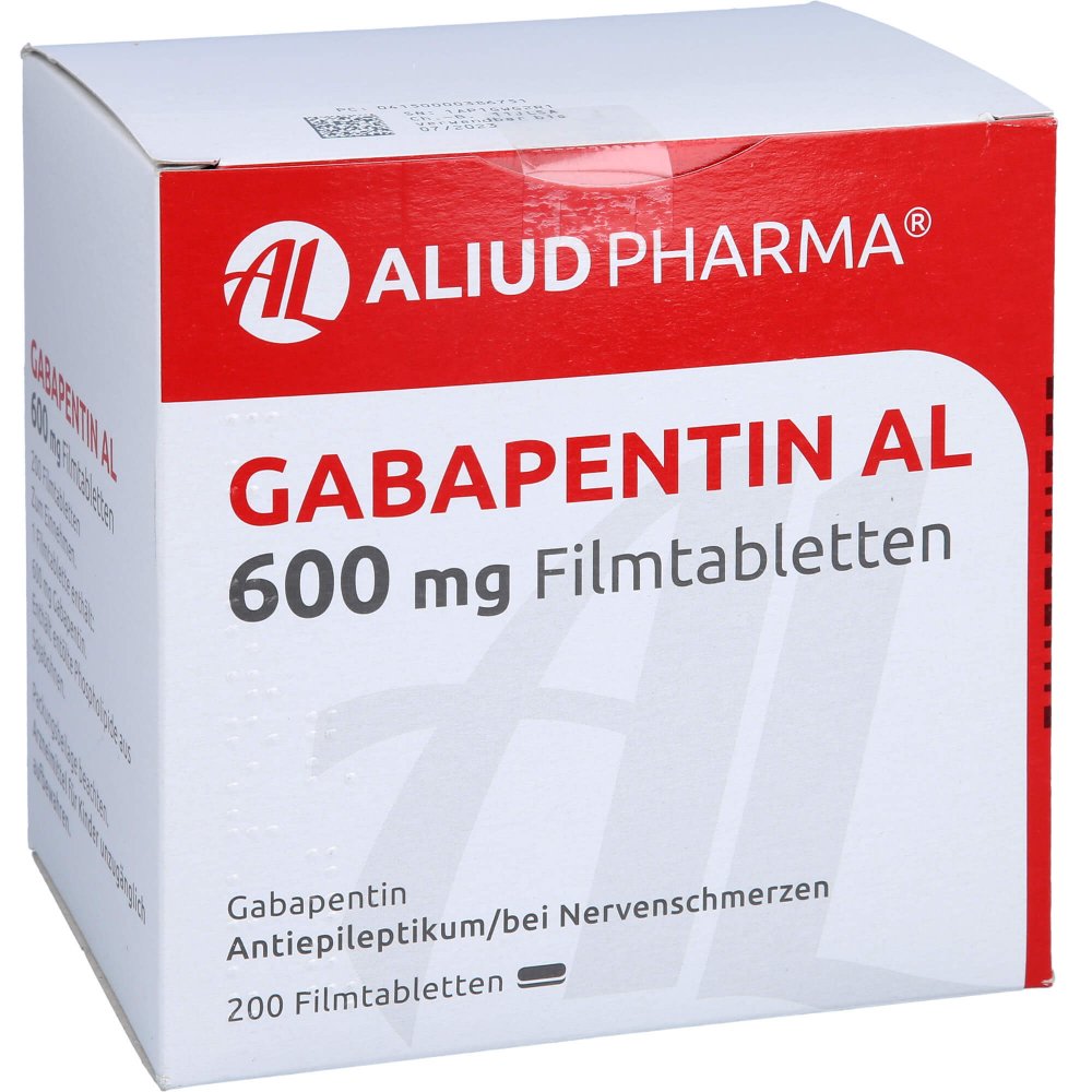 Das Produktfoto zeigt Gabapentin Al 600 Mg Filmtabletten (200 stk) PZN 00038675