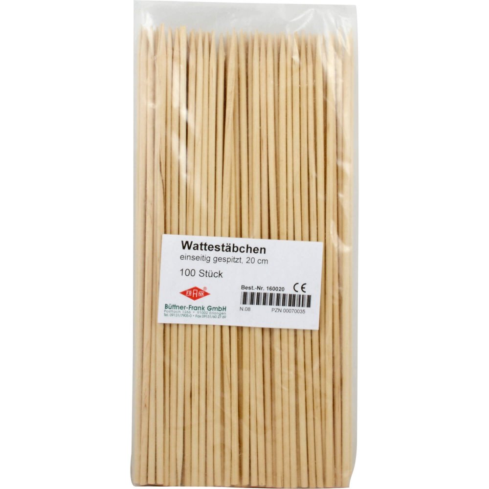 Das Produktfoto zeigt Watteträger 20 Cm Eins.Spitz (100 stk) PZN 00070035