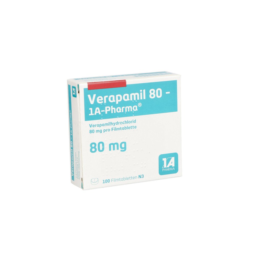 Verapamil 80-1a Pharma Filmtabletten (100 stk)