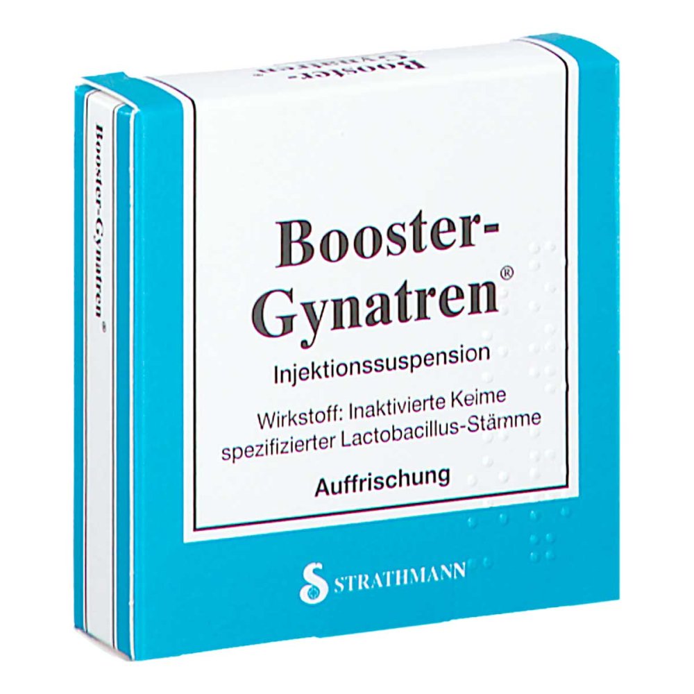 Das Produktfoto zeigt Booster Gynatren Injektionssuspension (0.5 ml) PZN 00088383