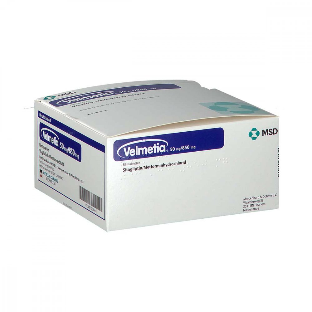 Velmetia 50 Mg/850 Mg Filmtabletten (196 stk)