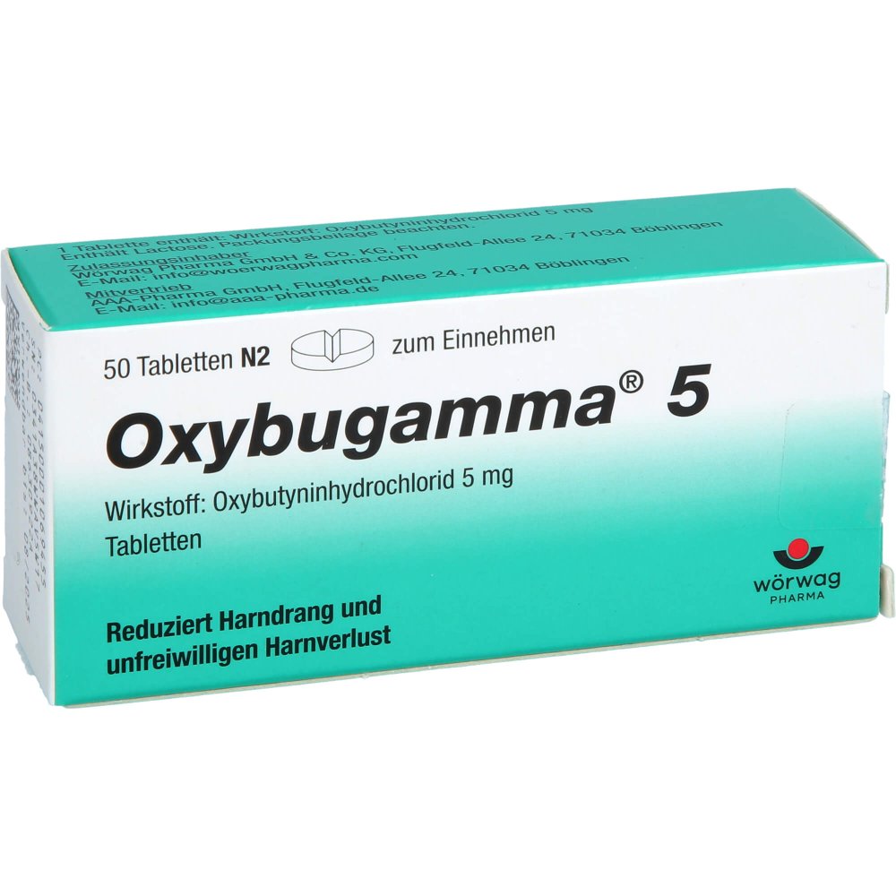 Das Produktfoto zeigt Oxybugamma 5 Tabletten (50 stk) PZN 00106945