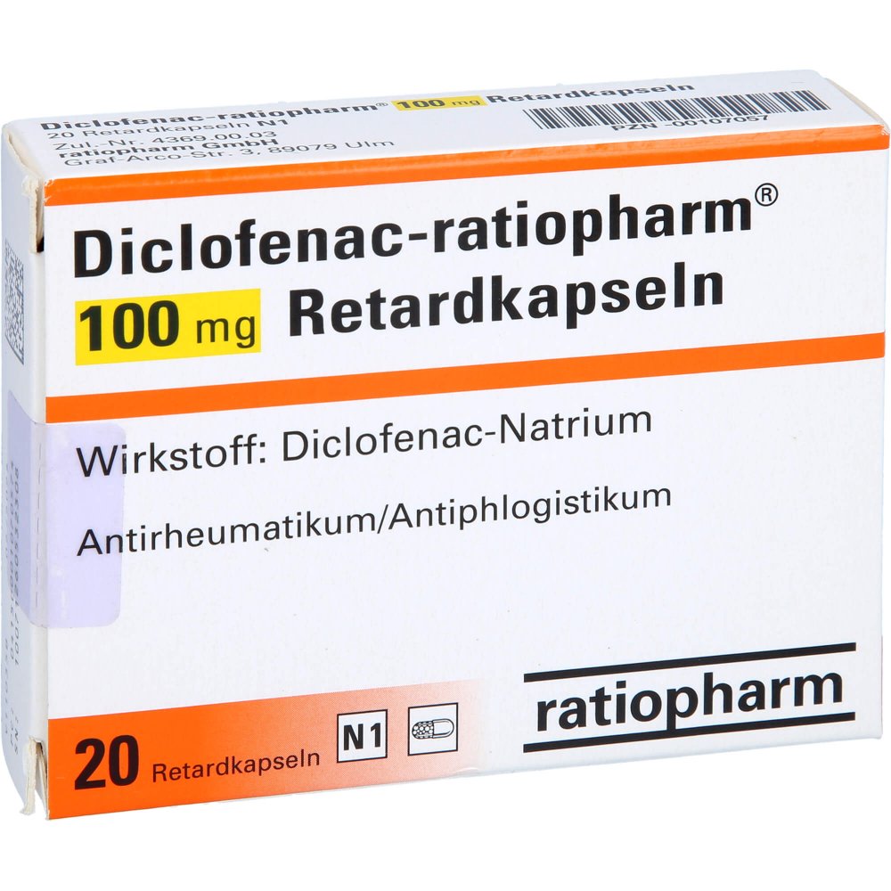 Diclofenac-Ratiopharm 100 Mg Retardkapseln (20 stk)