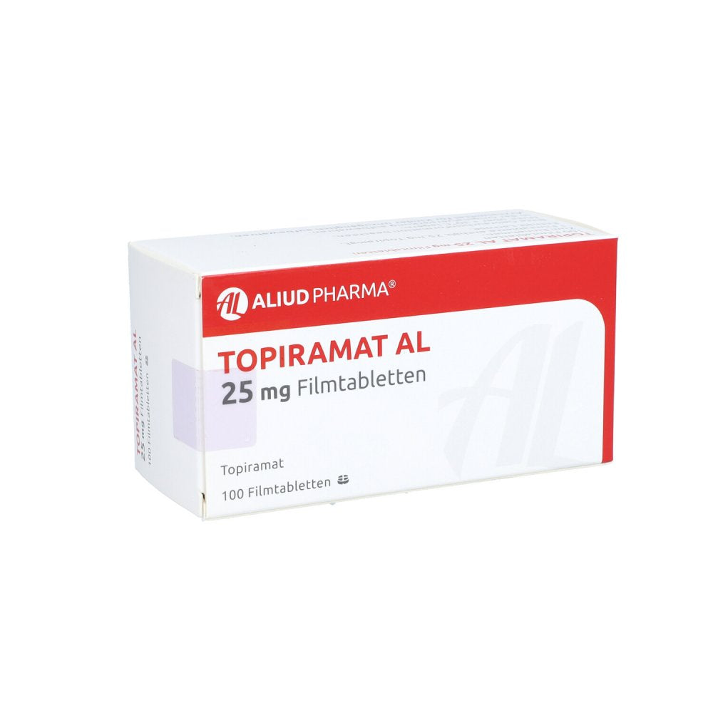 Das Produktfoto zeigt Topiramat Al 25 Mg Filmtabletten (100 stk) PZN 00133913