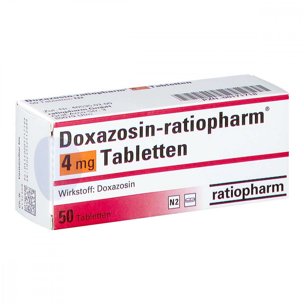 Das Produktfoto zeigt Doxazosin-Ratiopharm 4 Mg Tabletten (50 stk) PZN 00171718