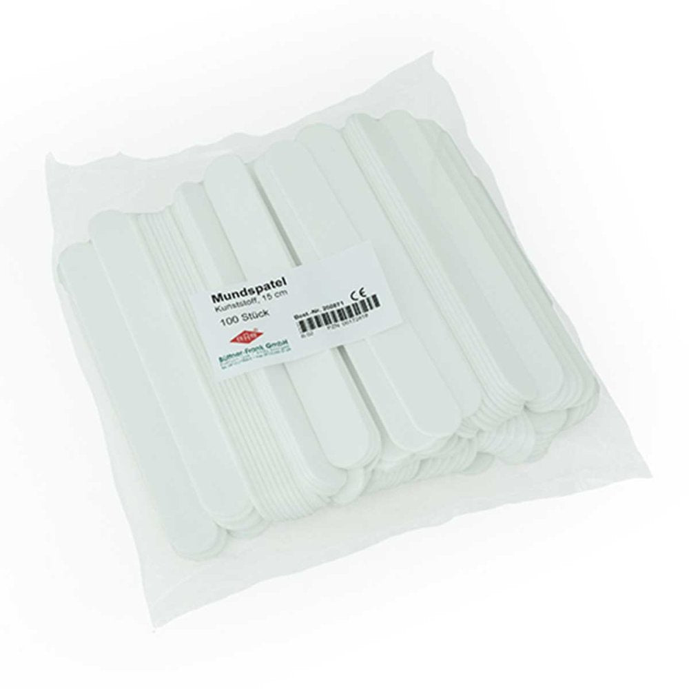 Das Produktfoto zeigt Mundspatel Kunststoff (100 stk) PZN 00172818