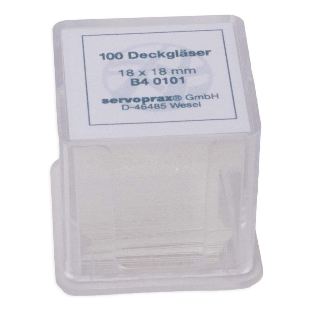 Das Produktfoto zeigt Deckgläser 18x18 Mm (100 stk) PZN 00173172
