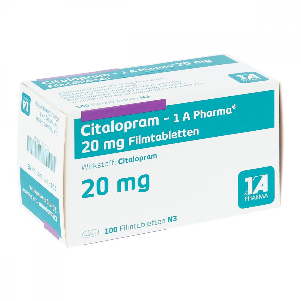 Citalopram-1a Pharma 20 Mg Filmtabletten (100 stk)