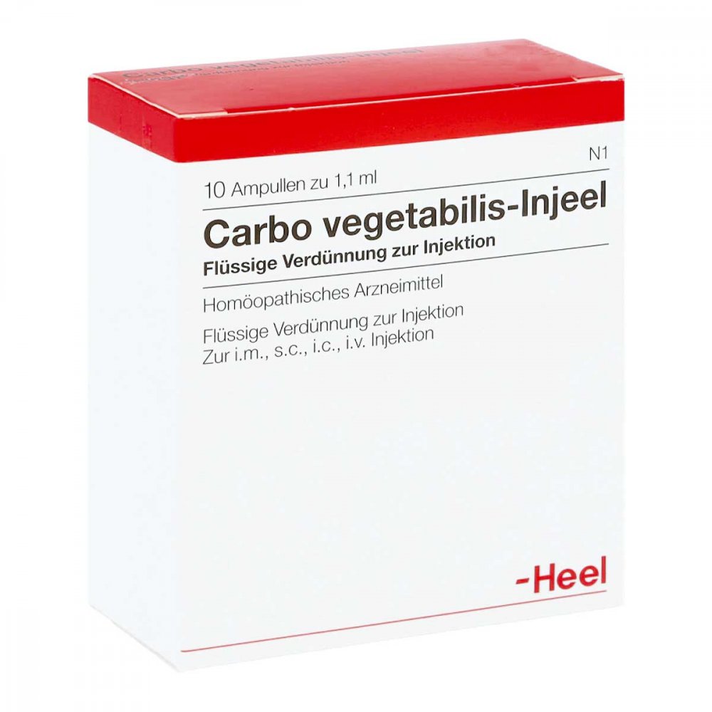 Das Produktfoto zeigt Carbo Vegetabilis Injeel Ampullen (10 stk) PZN 00176897