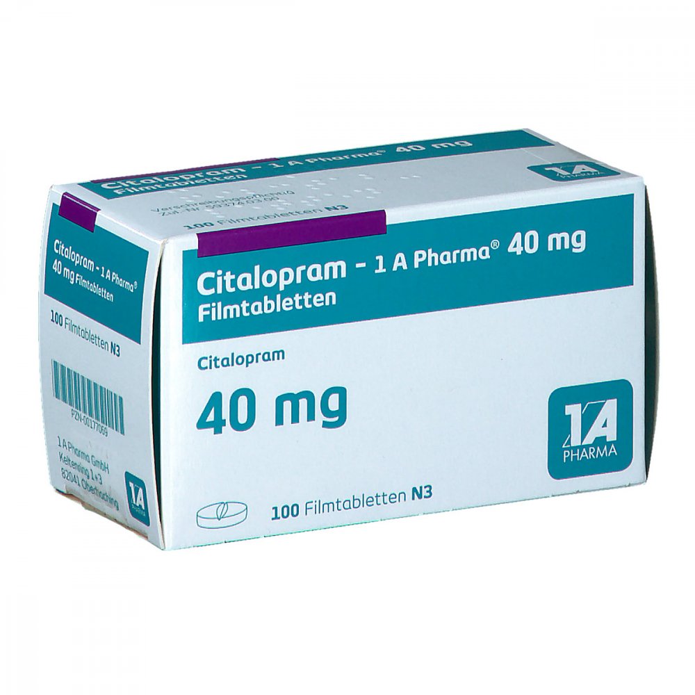 Citalopram-1a Pharma 40 Mg Filmtabletten (100 stk)