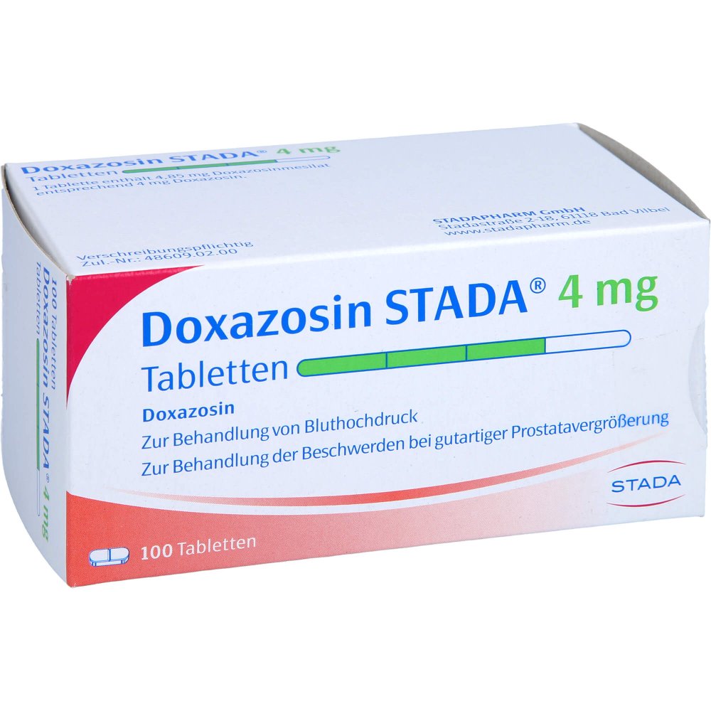Das Produktfoto zeigt Doxazosin Stada 4 Mg Tabletten (100 stk) PZN 00192040