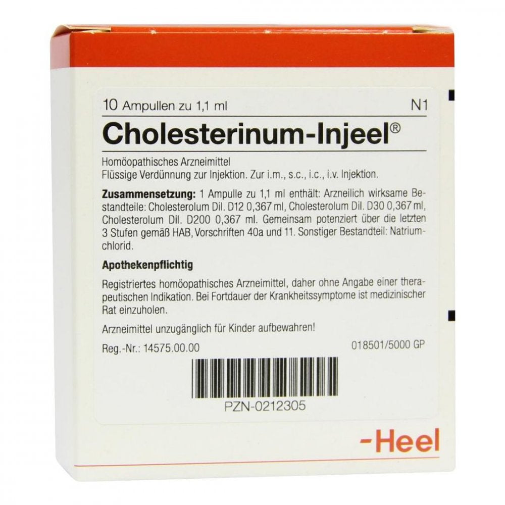 Das Produktfoto zeigt Cholesterinum Injeel Ampullen (10 stk) PZN 00212305