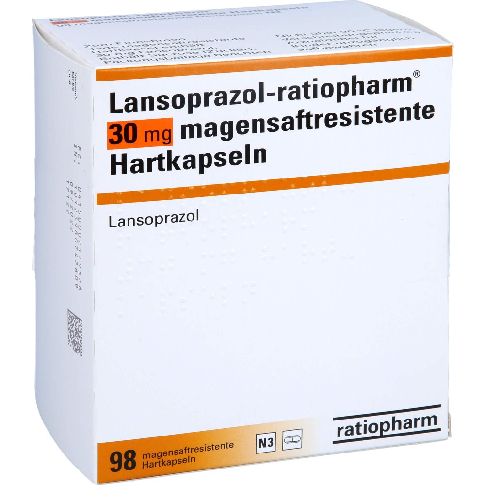 Lansoprazol-Ratiopharm 30 Mg Magensaftres.Hartkap. (98 stk)