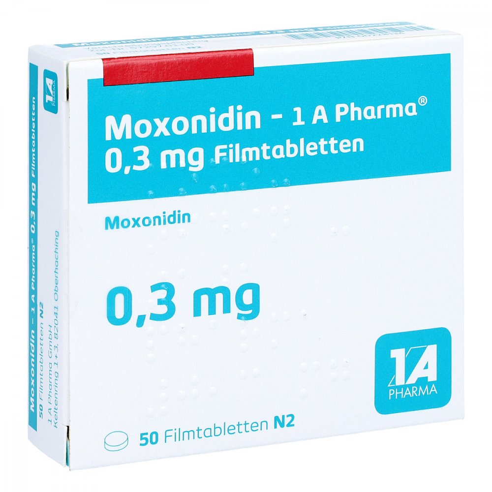 Moxonidin-1a Pharma 0,3 Mg Filmtabletten (50 stk)