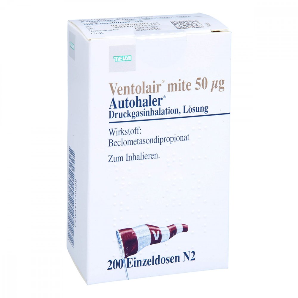 Ventolair Mite 50 Μg 200 Hub Autoh.Dosieraerosol (1 stk)