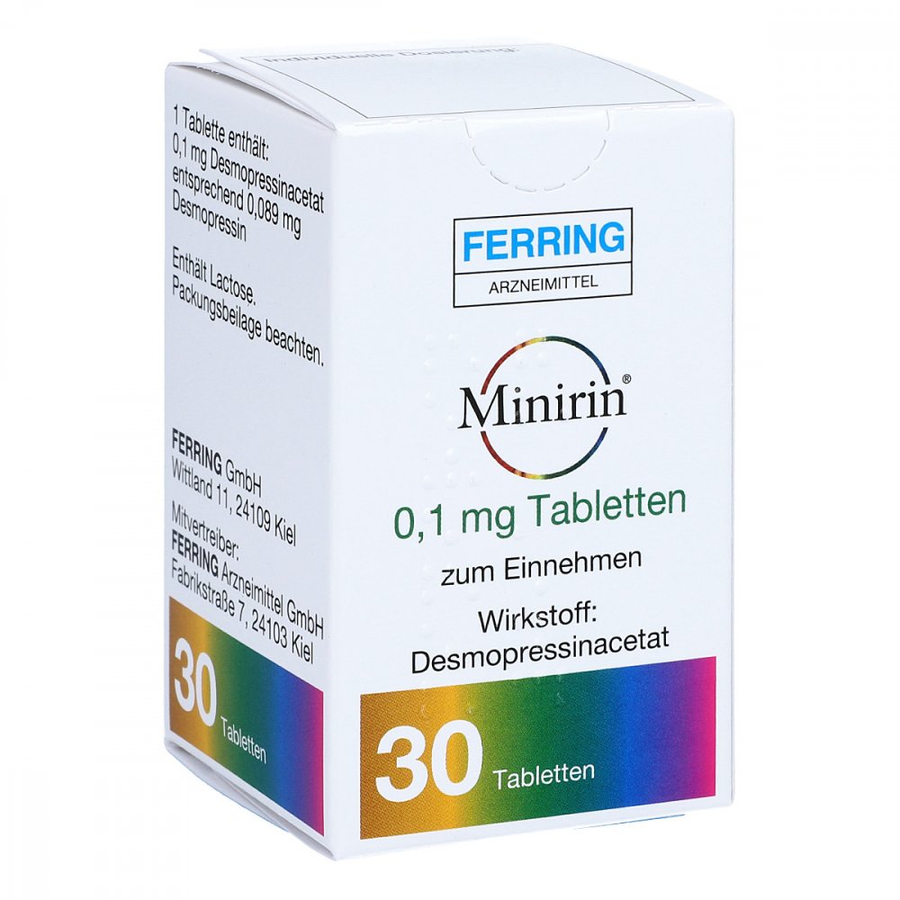 Das Produktfoto zeigt Minirin 0,1 Mg Tabletten (30 stk) PZN 00248384