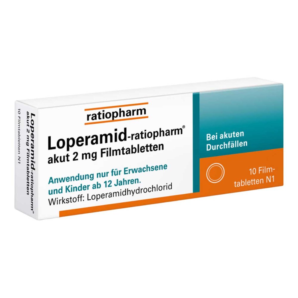 Loperamid-Ratiopharm Akut 2 Mg Filmtabletten (10 stk)