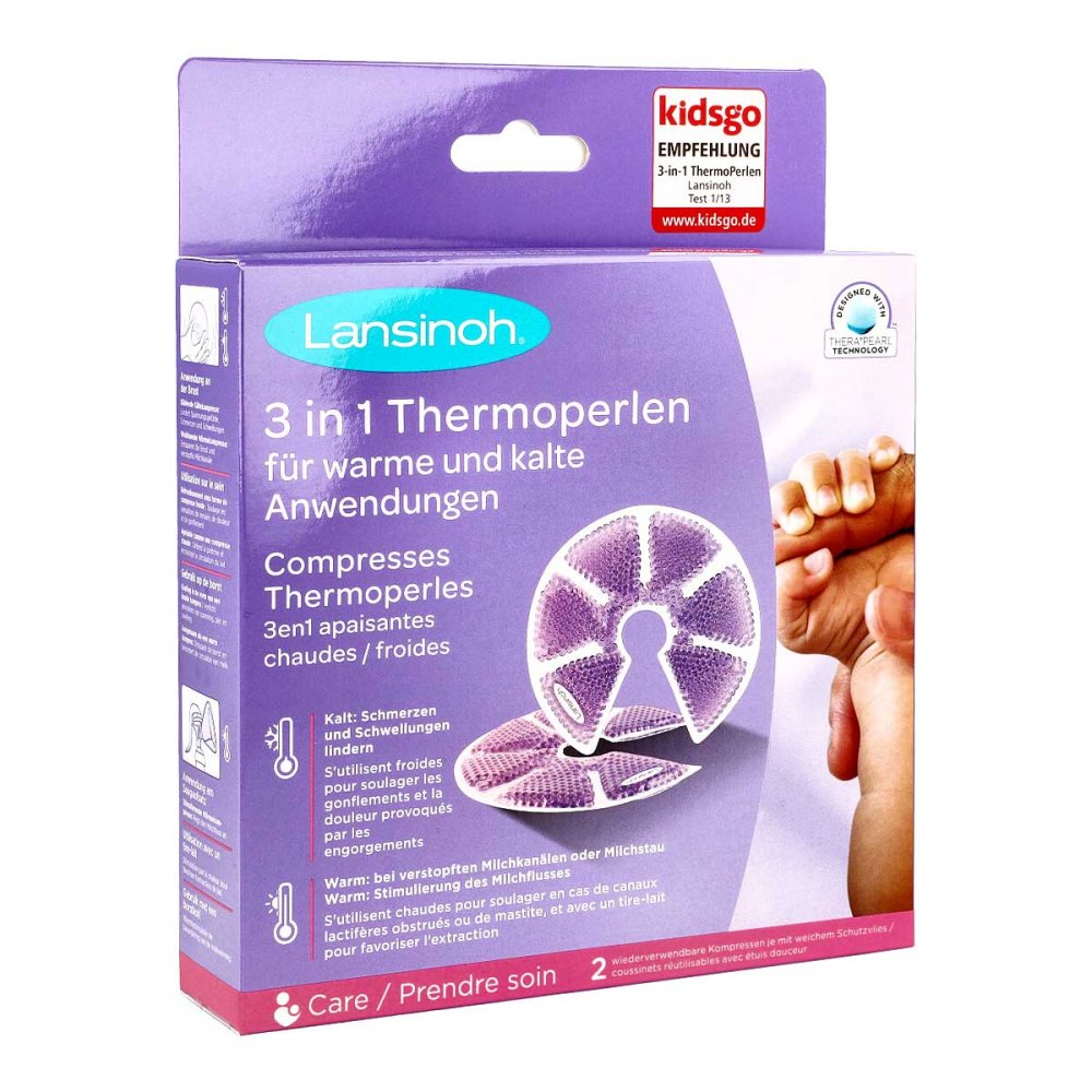 Das Produktfoto zeigt Lansinoh Thera Pearl 3in1 Thermoperlen-Kissen (2 stk) PZN 00281358