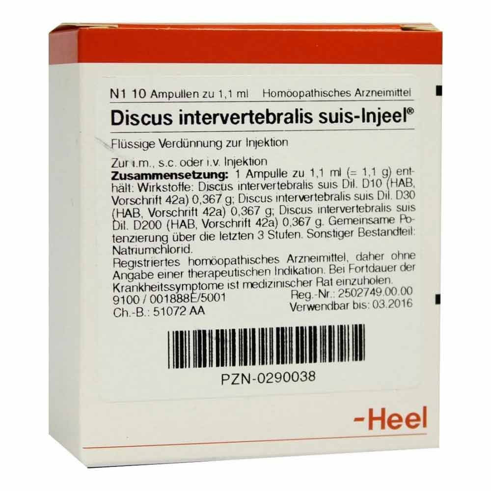 Discus Intervertebralis Suis Injeel Ampullen (10 stk)