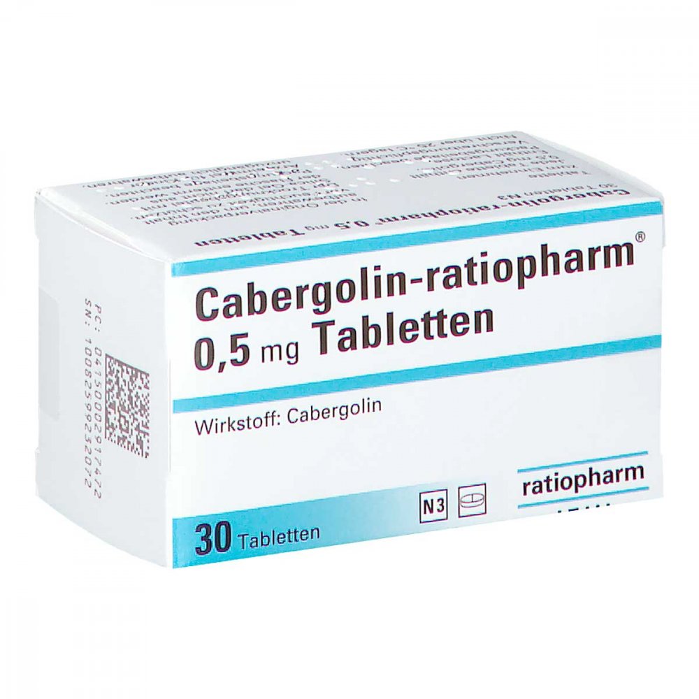 Cabergolin-Ratiopharm 0,5 Mg Tabletten (30 stk)