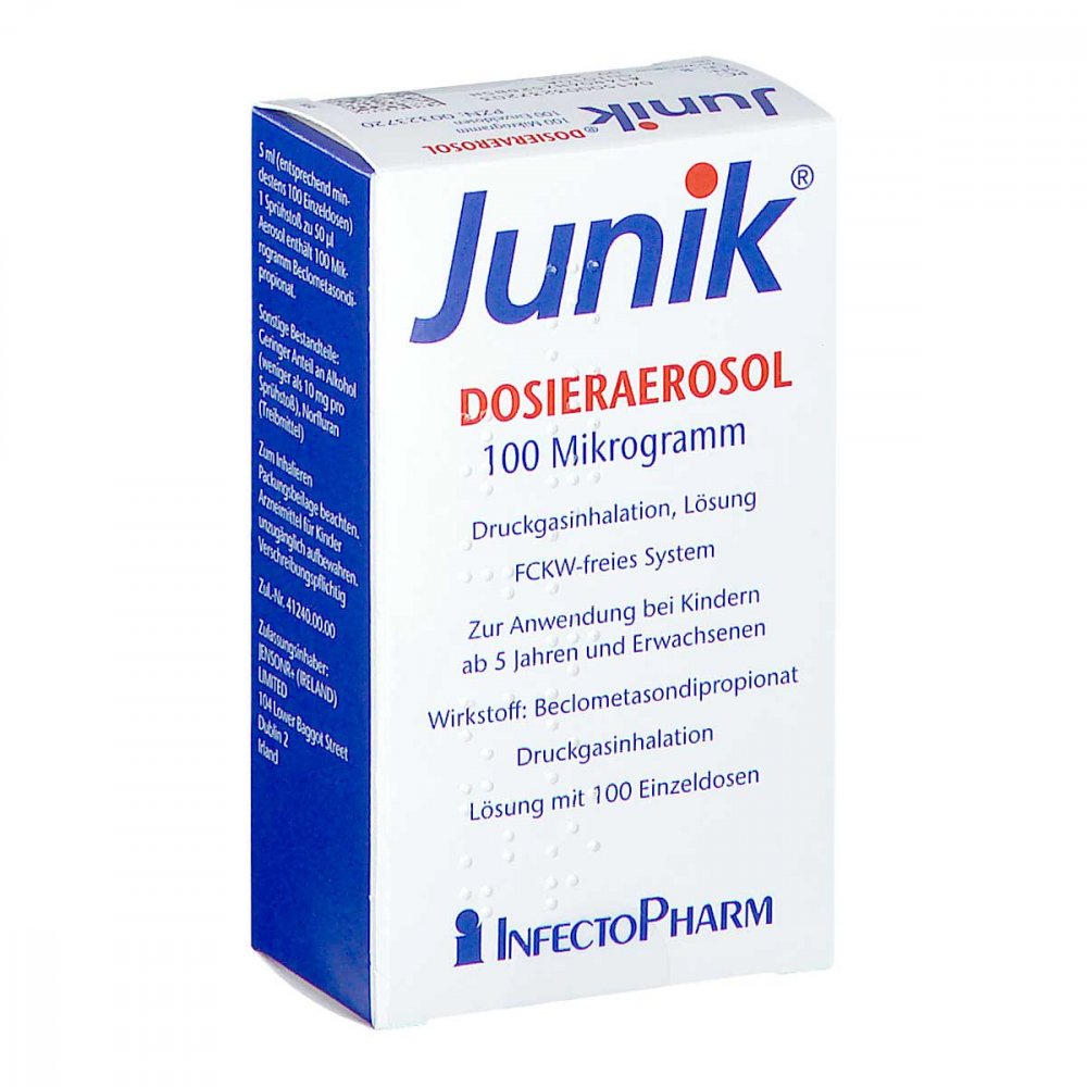 Das Produktfoto zeigt Junik 100 Μg 100 Hub Dosieraerosol (1 stk) PZN 00323720