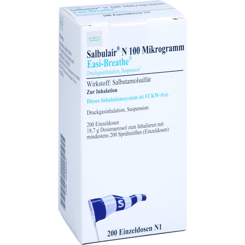 Salbulair N 100 Μg Easi Breathe 200 Hub Dos.-Aer. (1 stk)