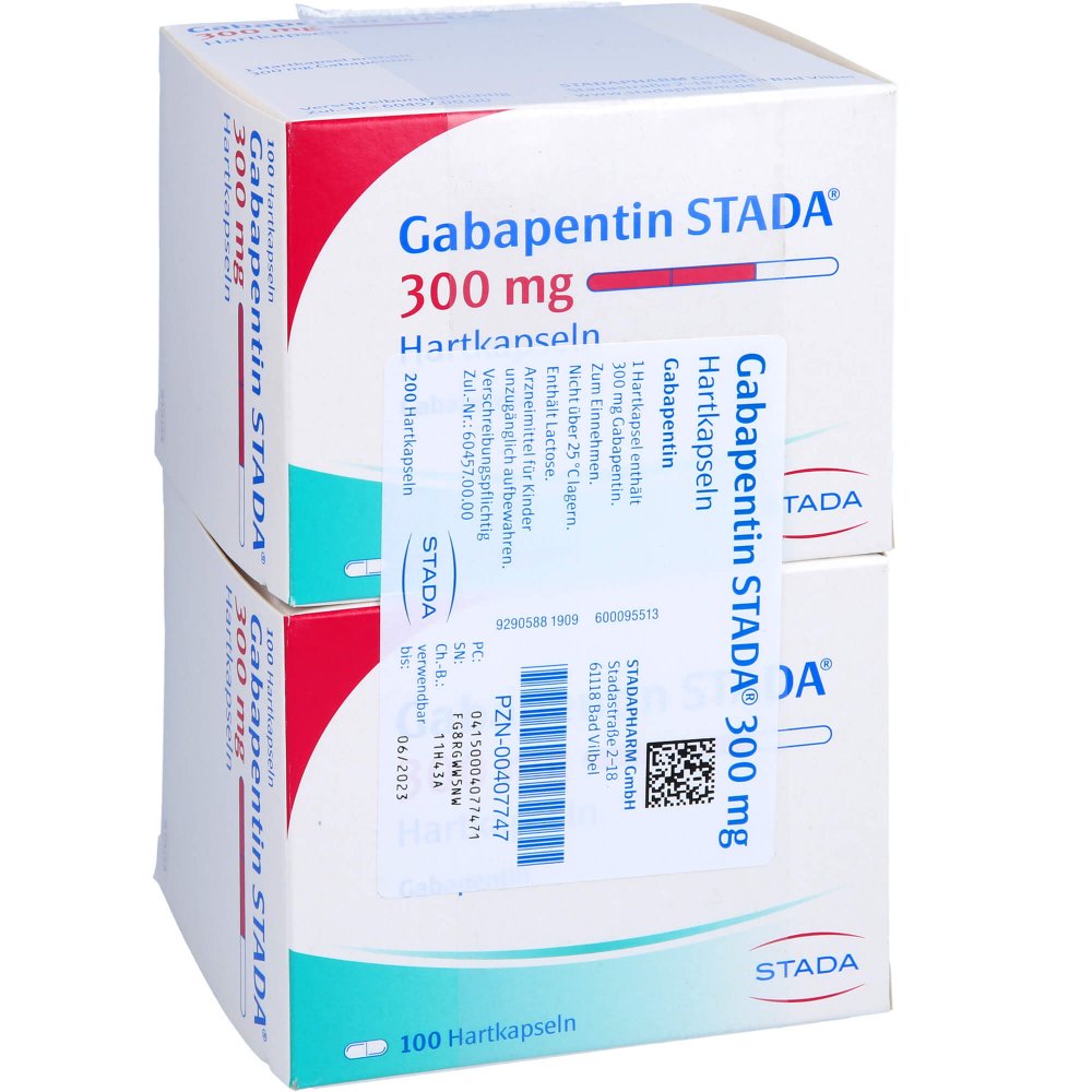 Das Produktfoto zeigt Gabapentin Stada 300 Mg Hartkapseln (200 stk) PZN 00407747
