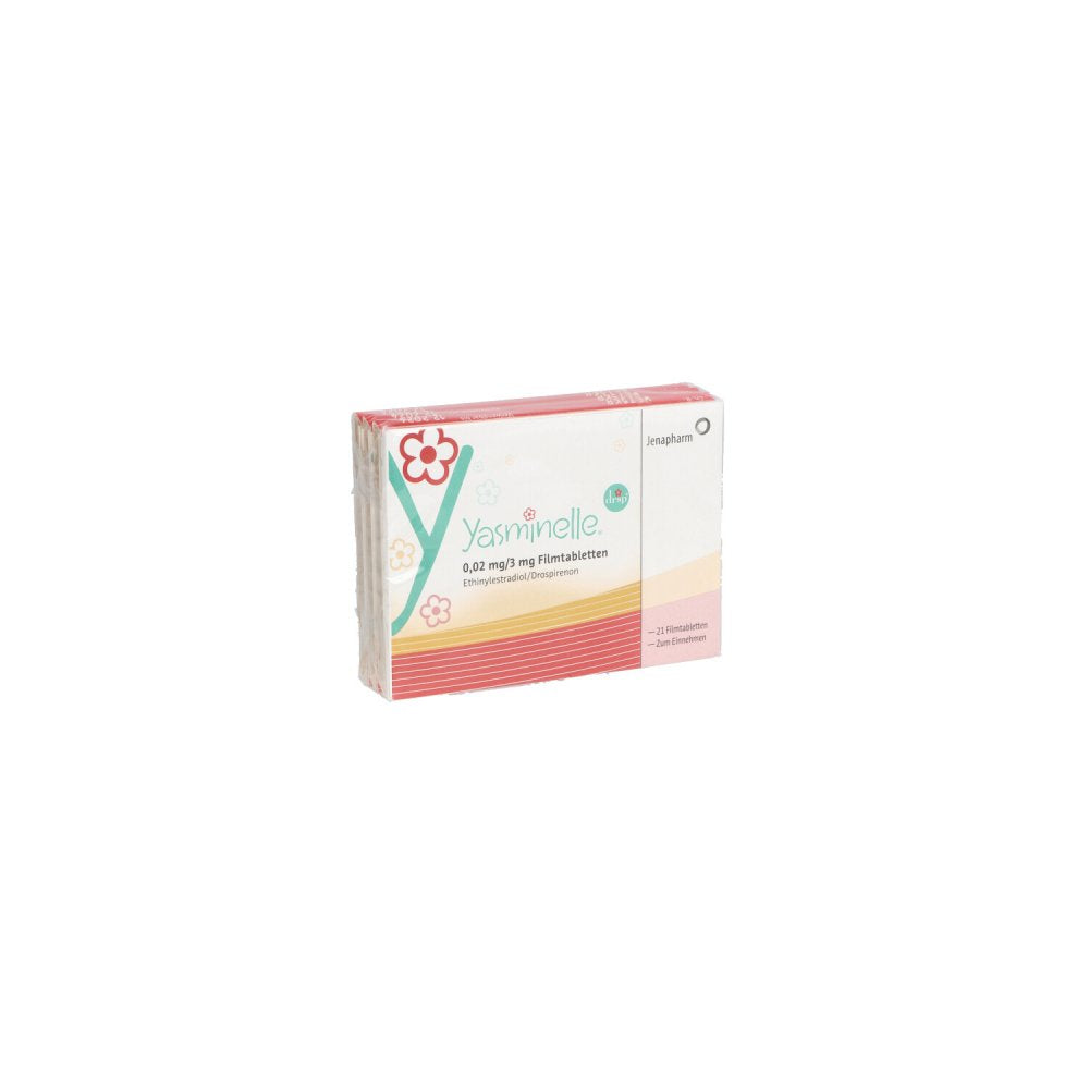 Das Produktfoto zeigt Yasminelle 0,02 Mg/3 Mg Filmtabletten (3X21 stk) PZN 00414434