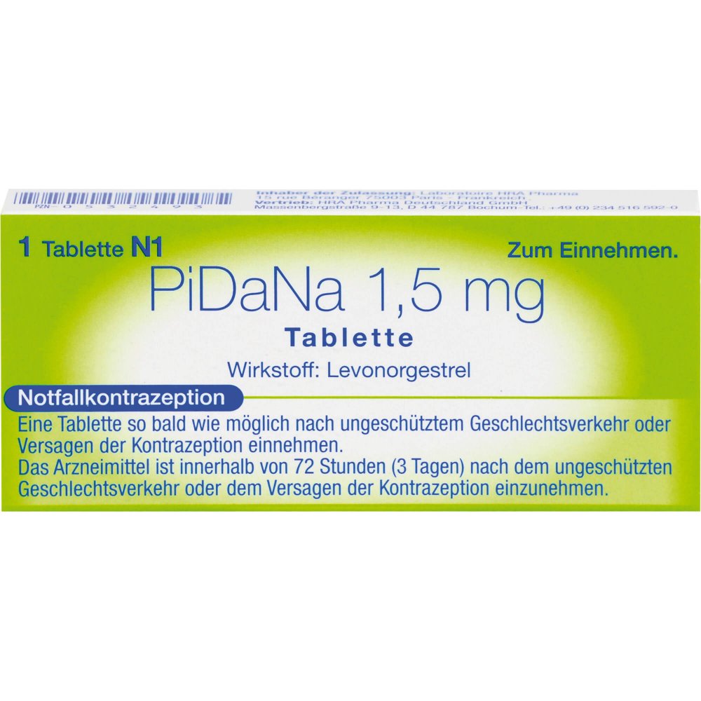 Das Produktfoto zeigt Pidana 1,5 Mg Tabletten (1 stk) PZN 00532493