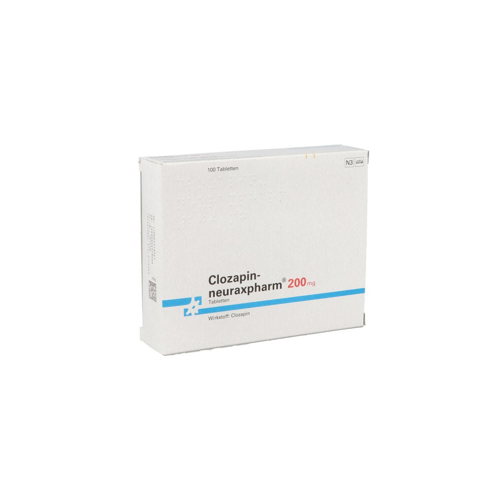 Das Produktfoto zeigt Clozapin-Neuraxpharm 200 Mg Tabletten (100 stk) PZN 00557197
