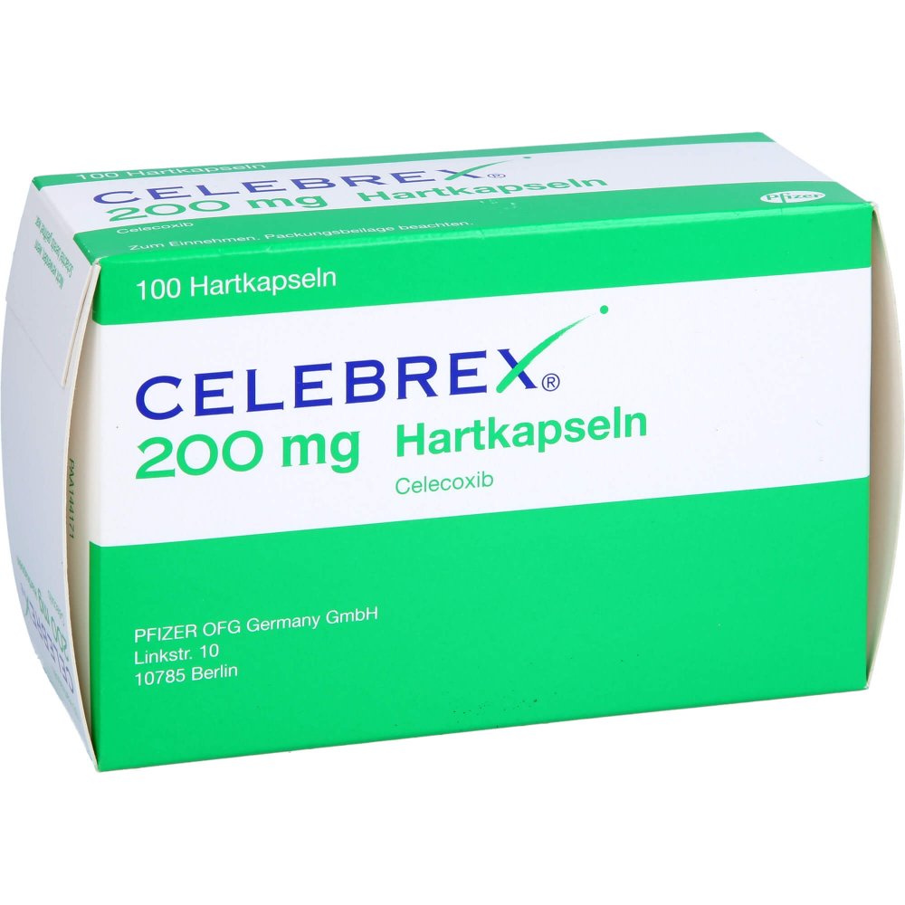 Das Produktfoto zeigt Celebrex 200 Mg Hartkapseln (100 stk) PZN 00566109