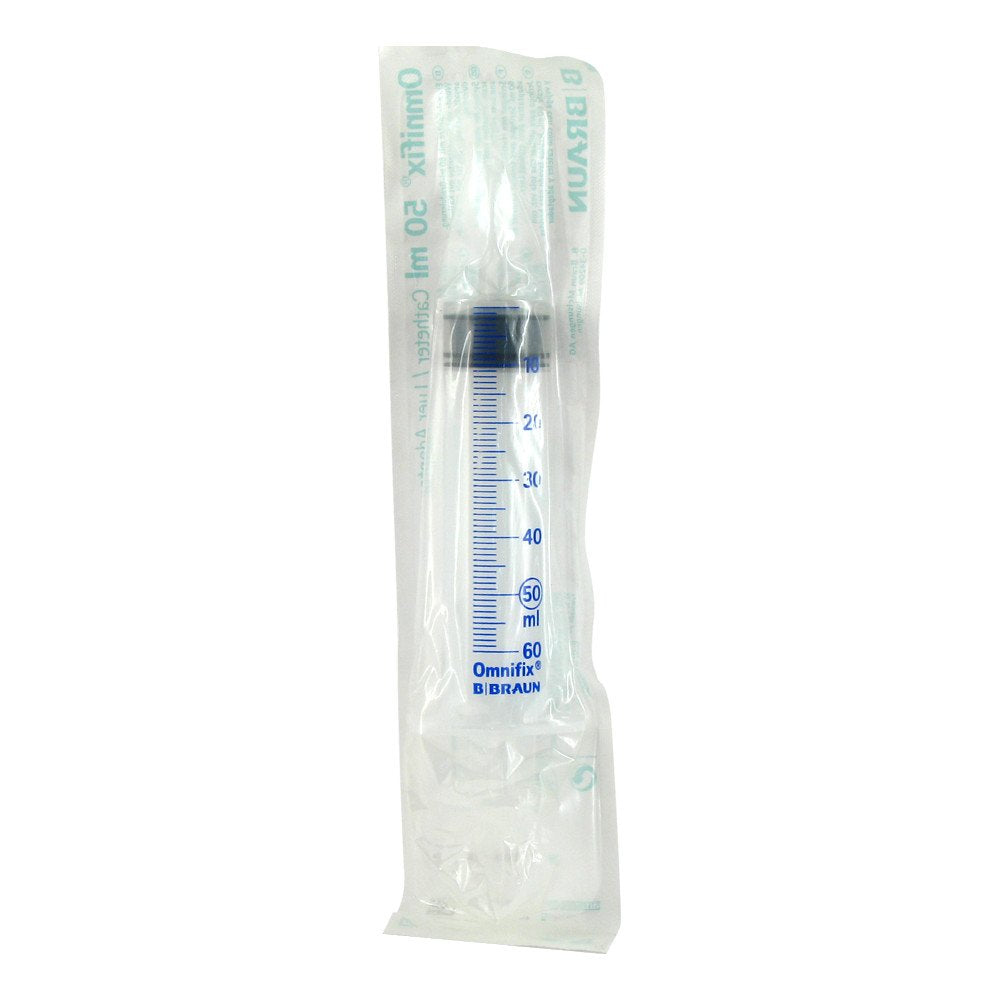 Das Produktfoto zeigt Omnifix Wund U.Blasenspritze 50 Ml M.Adapter (50 ml) PZN 00570080