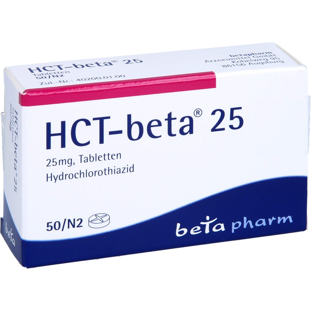 Das Produktfoto zeigt Hct-Beta 25 Tabletten (50 stk) PZN 00580345
