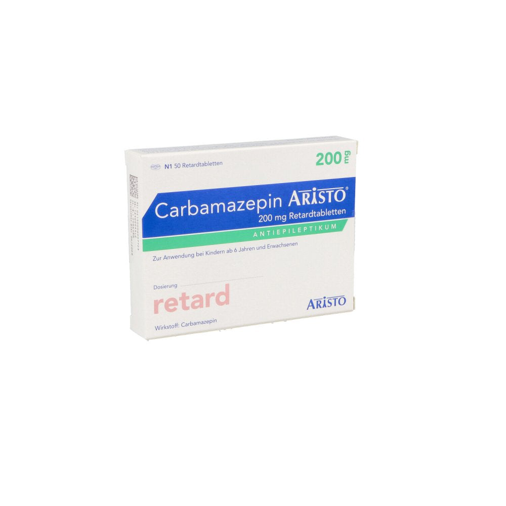 Das Produktfoto zeigt Carbamazepin Aristo 200 Mg Retardtabletten (50 stk) PZN 00605772