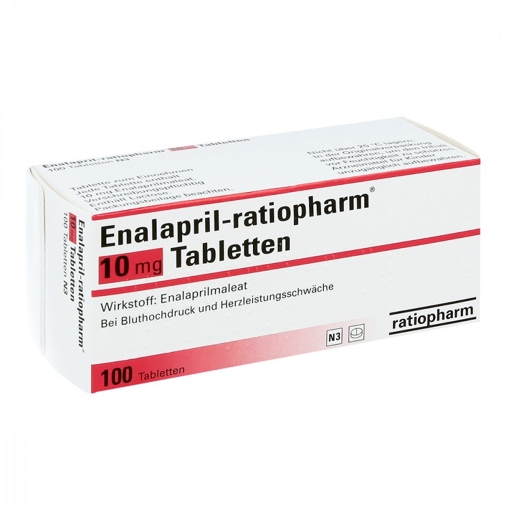Enalapril-Ratiopharm 10 Mg Tabletten (100 stk)