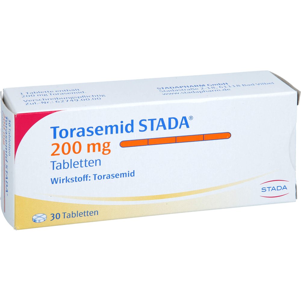 Das Produktfoto zeigt Torasemid Stada 200 Mg Tabletten (30 stk) PZN 00660274