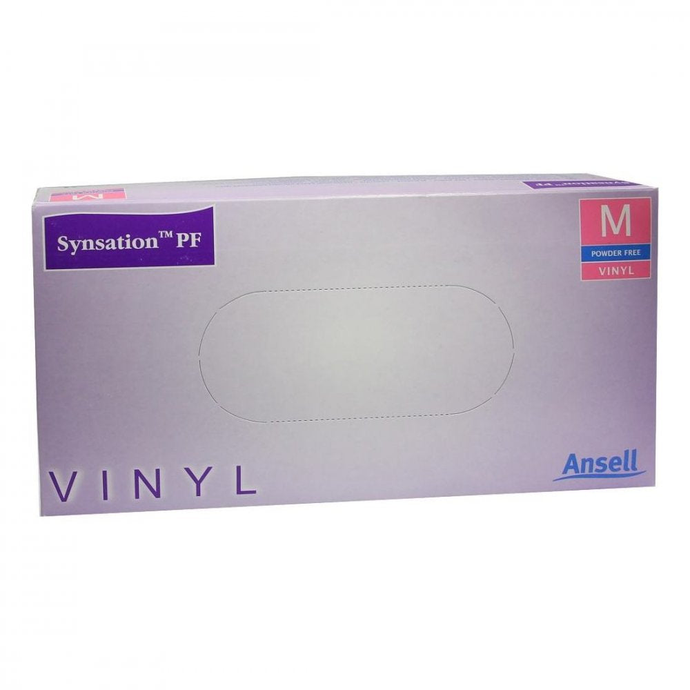 Das Produktfoto zeigt Synsation Vinyl Unters.Handsch.Ungepudert Mittel (100 stk) PZN 00669298