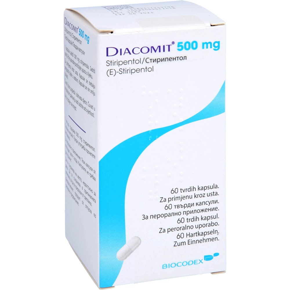 Das Produktfoto zeigt Diacomit 500 Mg Hartkapseln (60 stk) PZN 00724979