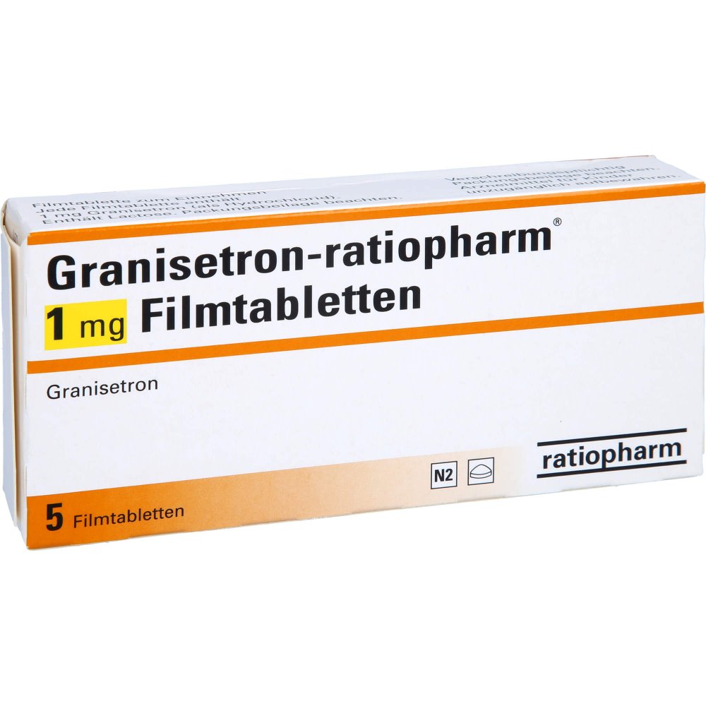 Das Produktfoto zeigt Granisetron-Ratiopharm 1 Mg Filmtabletten (5 stk) PZN 00730939