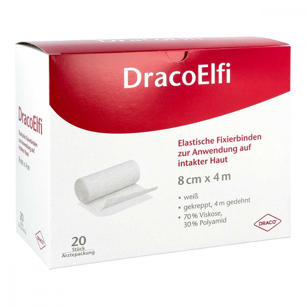 Dracoelfi Elast.Fixierbinde 8 Cmx4 M Gekreppt (20 stk)