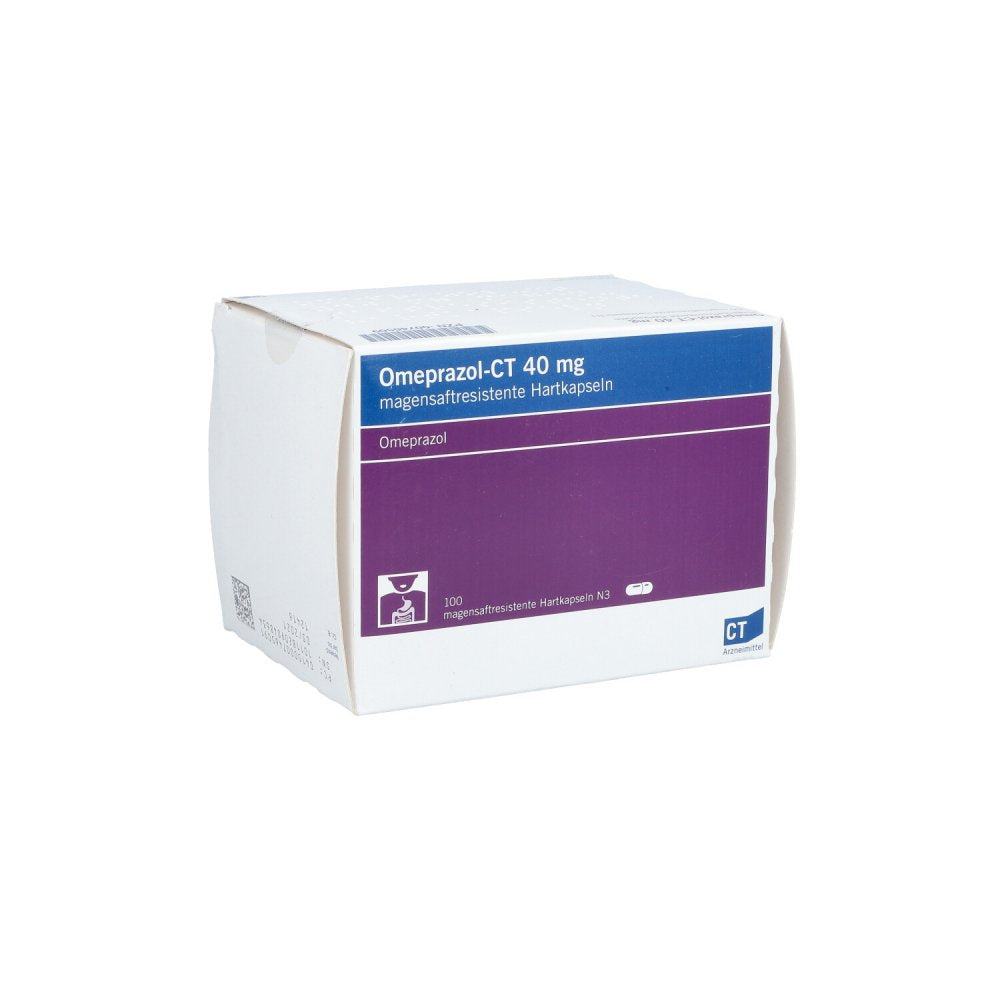 Das Produktfoto zeigt Omeprazol-Ct 40 Mg Hartkapseln Magensaftres. (100 stk) PZN 00746509