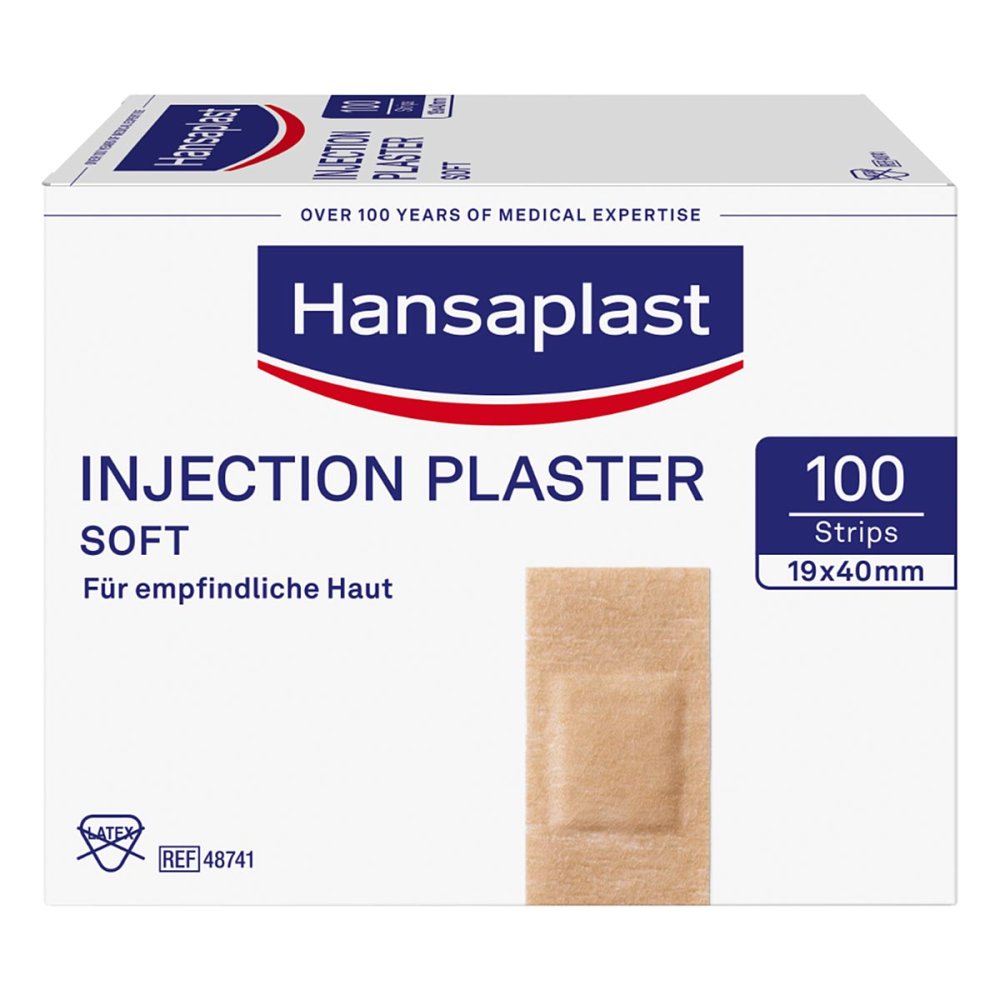 Hansaplast Soft Injektionspflaster Strips 19x40 Mm (100 stk)