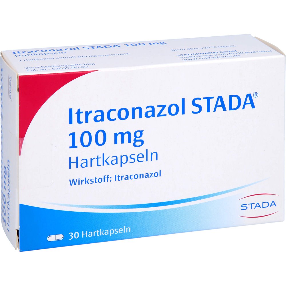Das Produktfoto zeigt Itraconazol Stada 100 Mg Hartkapseln (30 stk) PZN 00772903