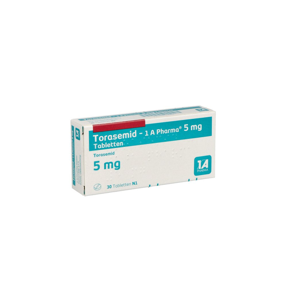 Das Produktfoto zeigt Torasemid-1a Pharma 5 Mg Tabletten (30 stk) PZN 00773883