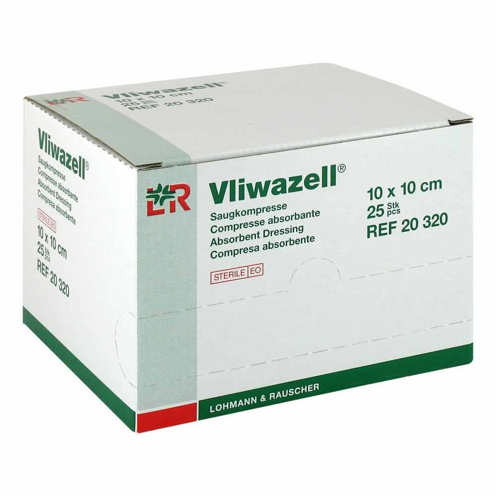 Vliwazell Saugkompressen Steril 10x10 Cm (25 stk)
