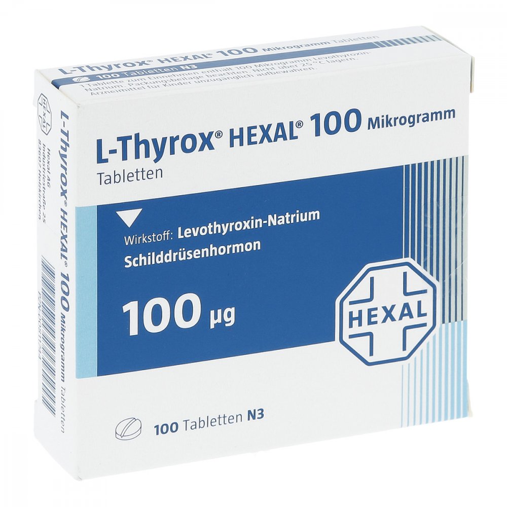 L-Thyrox Hexal 100 Mikrogramm Tabletten (100 stk)