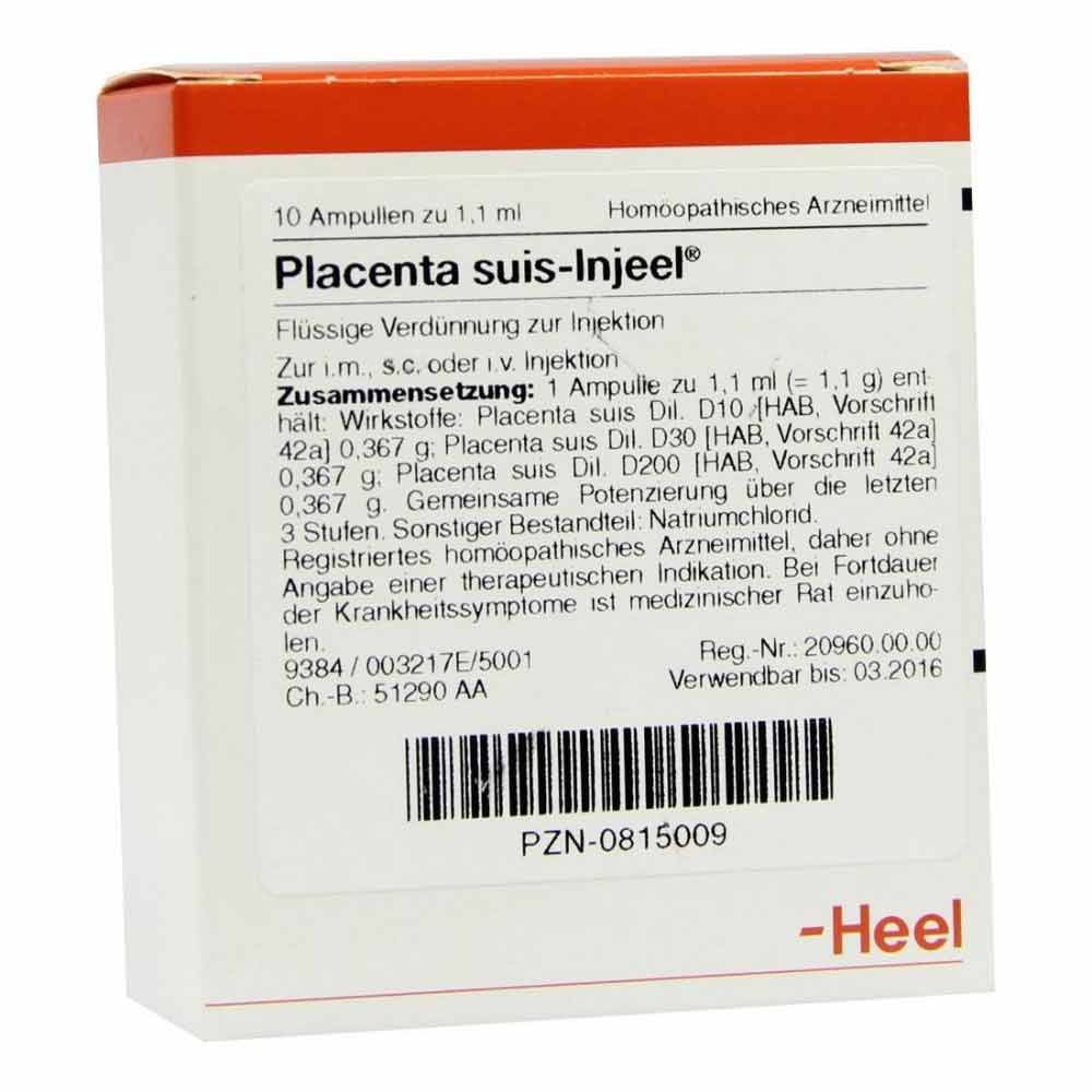 Placenta Suis Injeel Ampullen (10 stk)