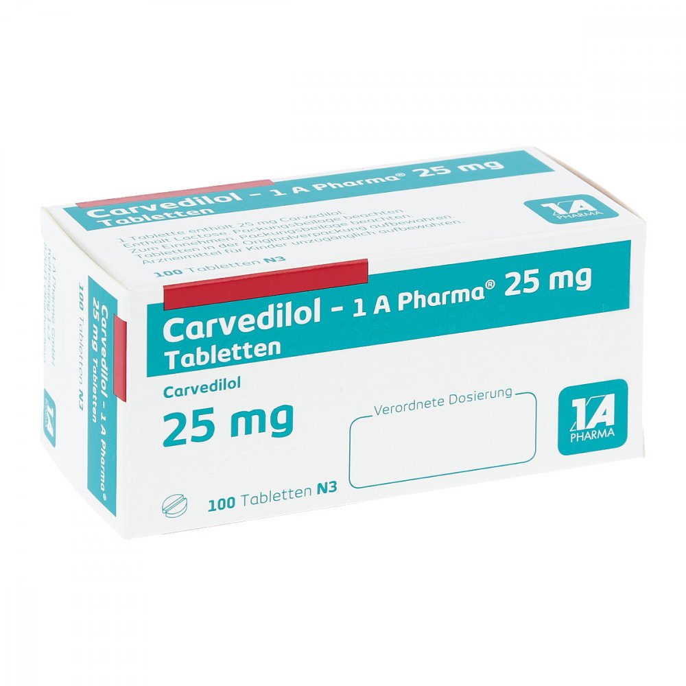 Carvedilol-1a Pharma 25 Mg Tabletten (100 stk)