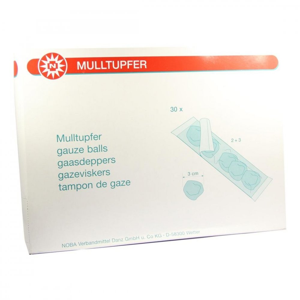 Das Produktfoto zeigt Mulltupfer Pflaumengroß 2+3 Steril Set (30 Pck) PZN 00880142